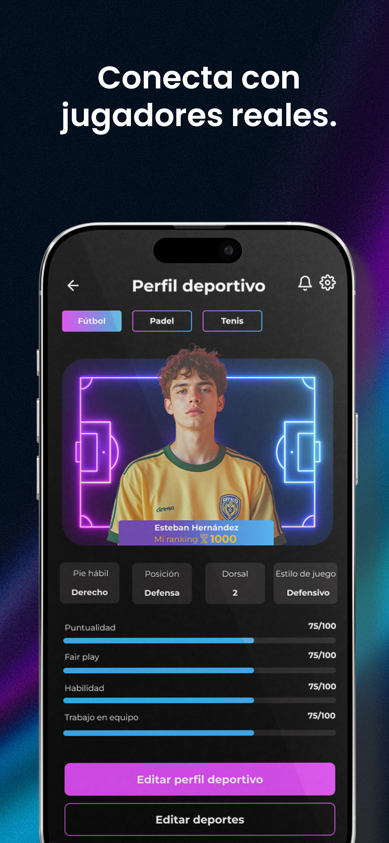 Perfil deportivo dentro de Zyvoi